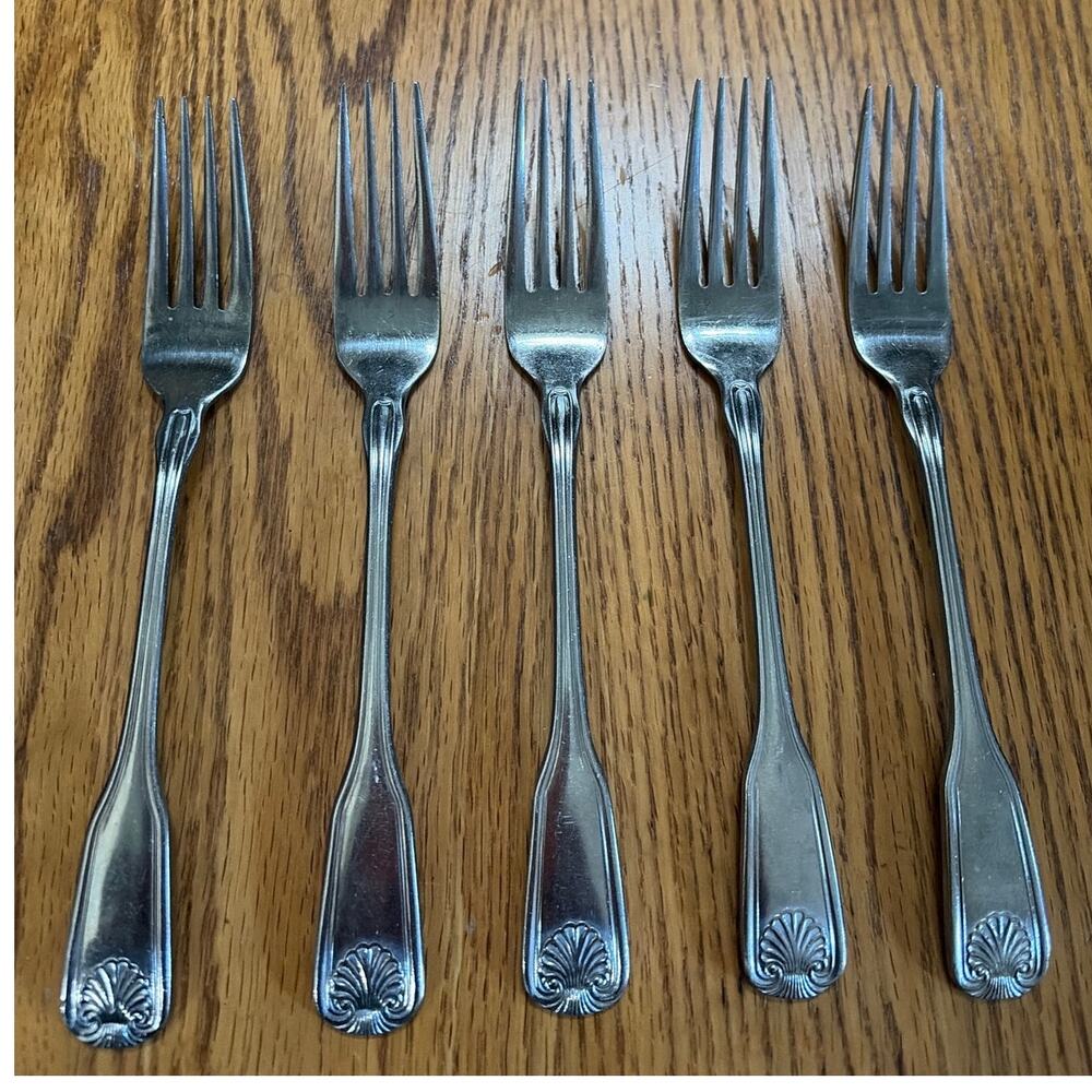 Reed & Barton Select Stainless Sanibel Set of 5 Dinner Forks Replacements Vtg 90